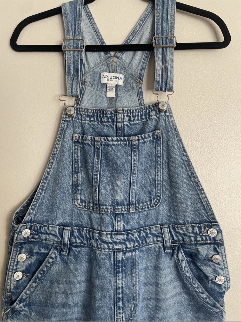 Arizona Jean Company Light Wash Denim Overalls